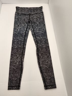 High-Rise Printed Women's Active Leggings in Dark Gray